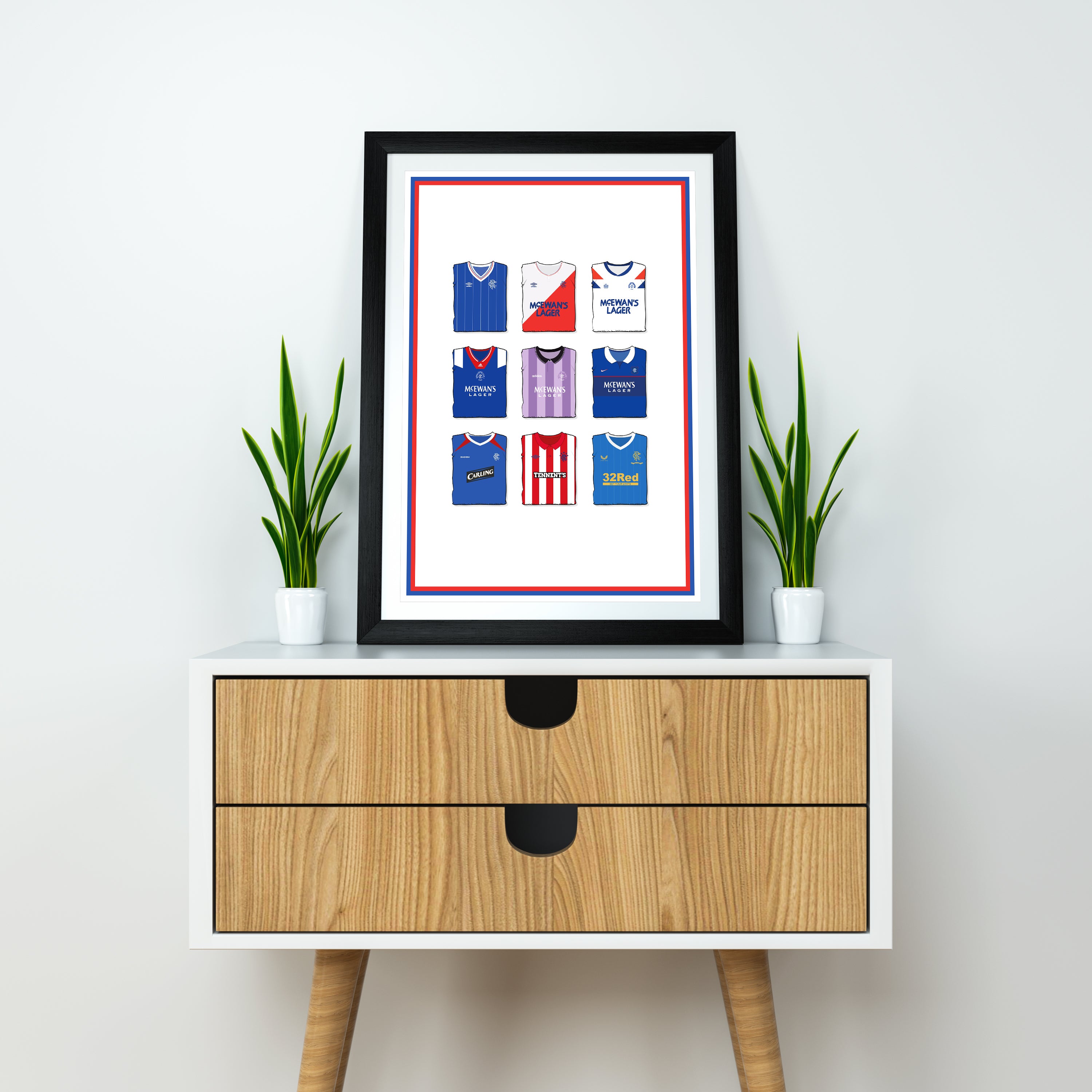 Rangers Collection Heavyweight Art Print - Football Post - Perfect Gift - Birthday Present for Him