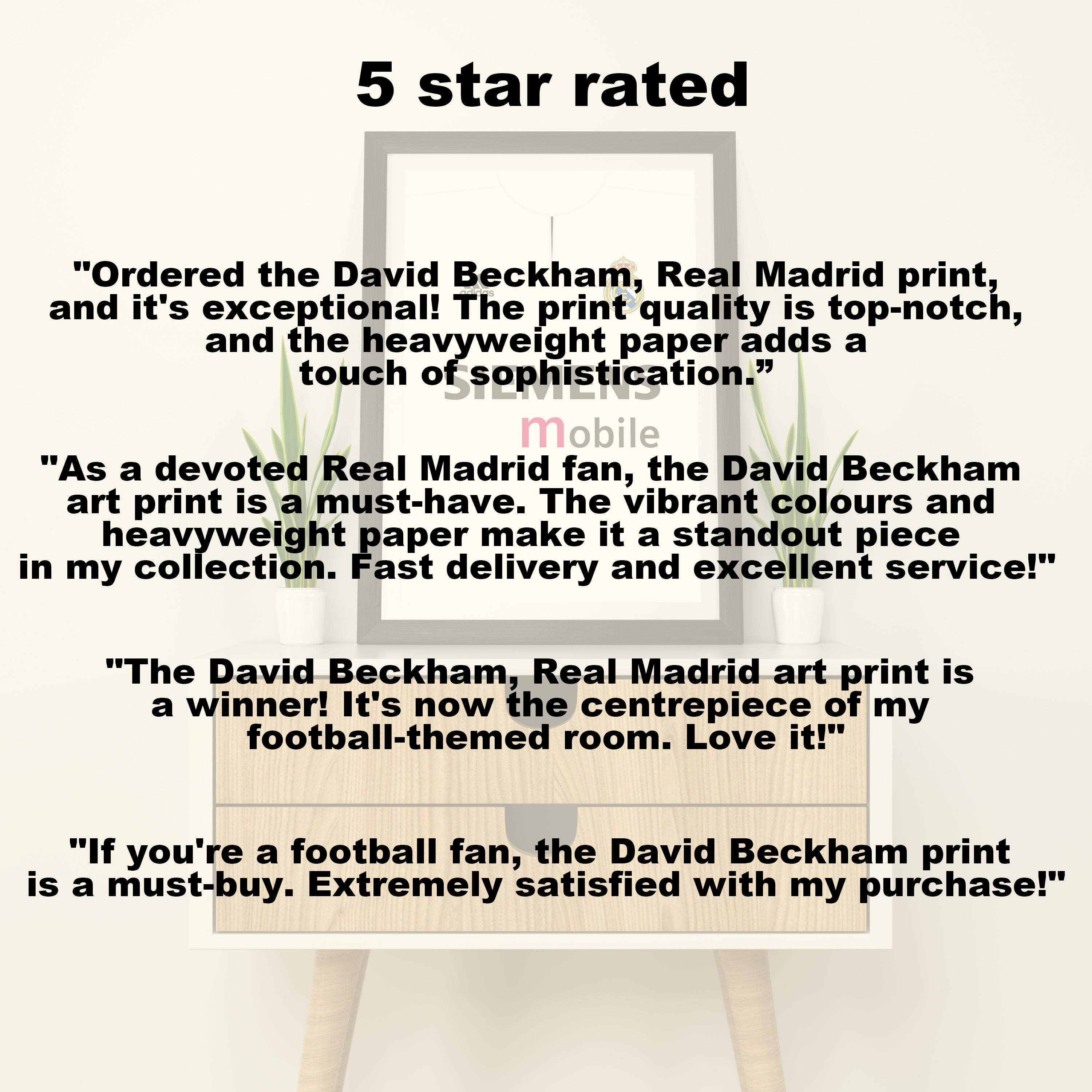 David Beckham Real Madrid (Front) Heavyweight Art Print - Football Post - Perfect Gift - Birthday Present for Him